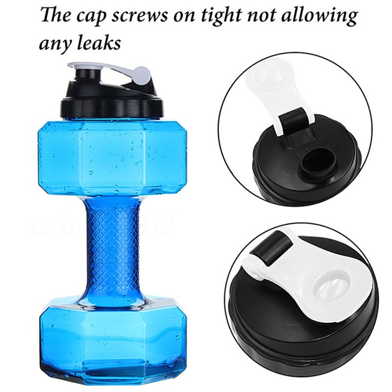 Ideas 2023 Custom Sport Fitness Water Bottle 2.2 L Dumbbell Shaped Water Bottle New PE Running Customized CLASSIC Unisex Product