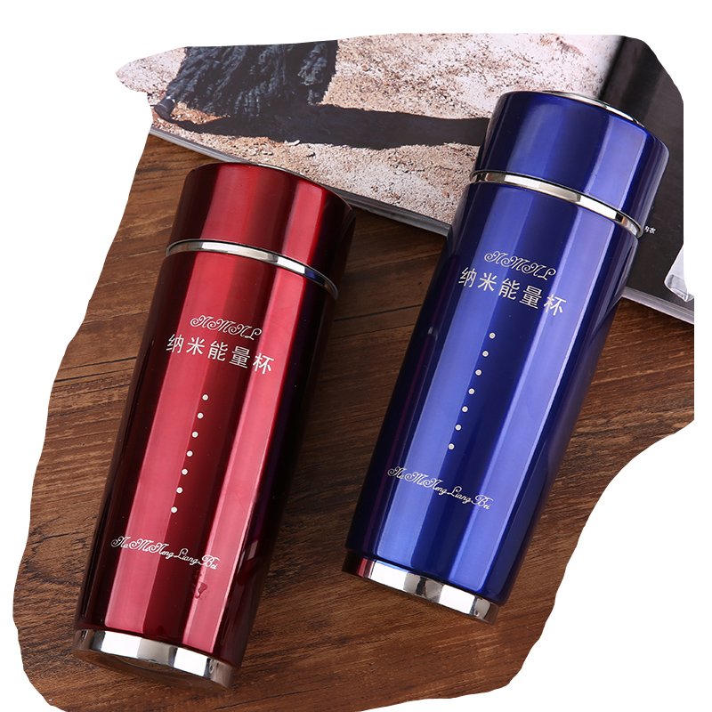480ML Stainless Energy Logo Custom Inner Vacuum Flask ECO Bamboo Alkaline Water flask Bottle