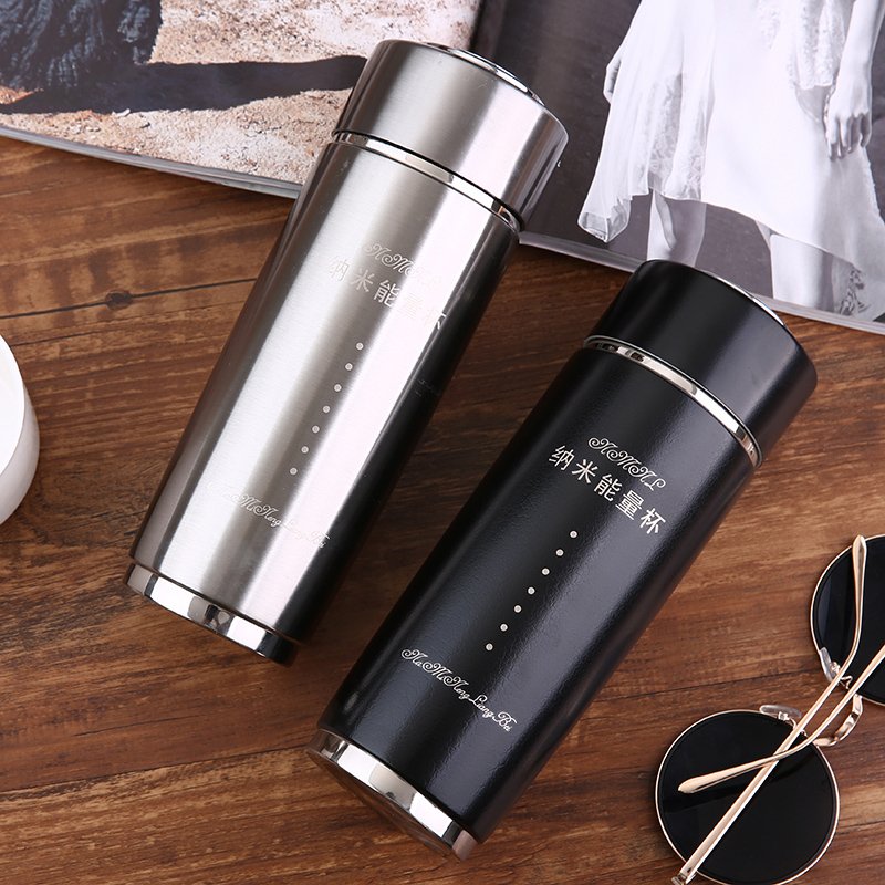480ML Stainless Energy Logo Custom Inner Vacuum Flask ECO Bamboo Alkaline Water flask Bottle