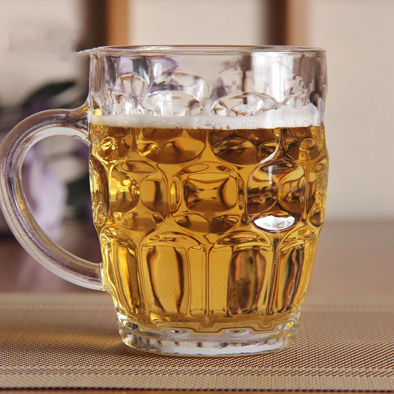 Factory Wholesale Custom Clear Soccer Party Beer Tasting Glasses Beer Glass Sublimation Pineapple Glass Beer Mug With Handle