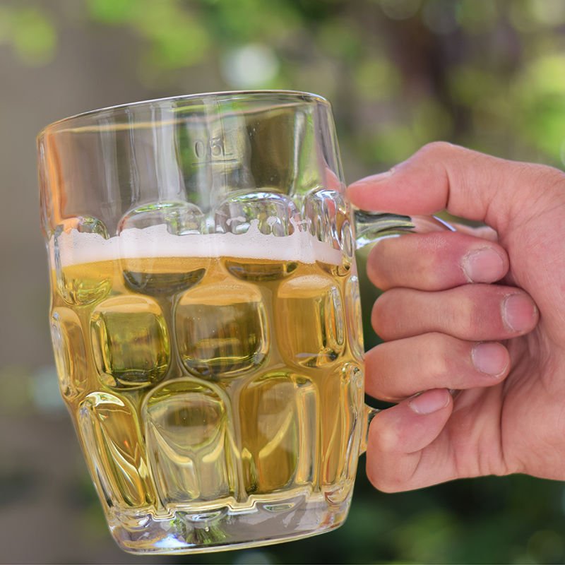 Factory Wholesale Custom Clear Soccer Party Beer Tasting Glasses Beer Glass Sublimation Pineapple Glass Beer Mug With Handle