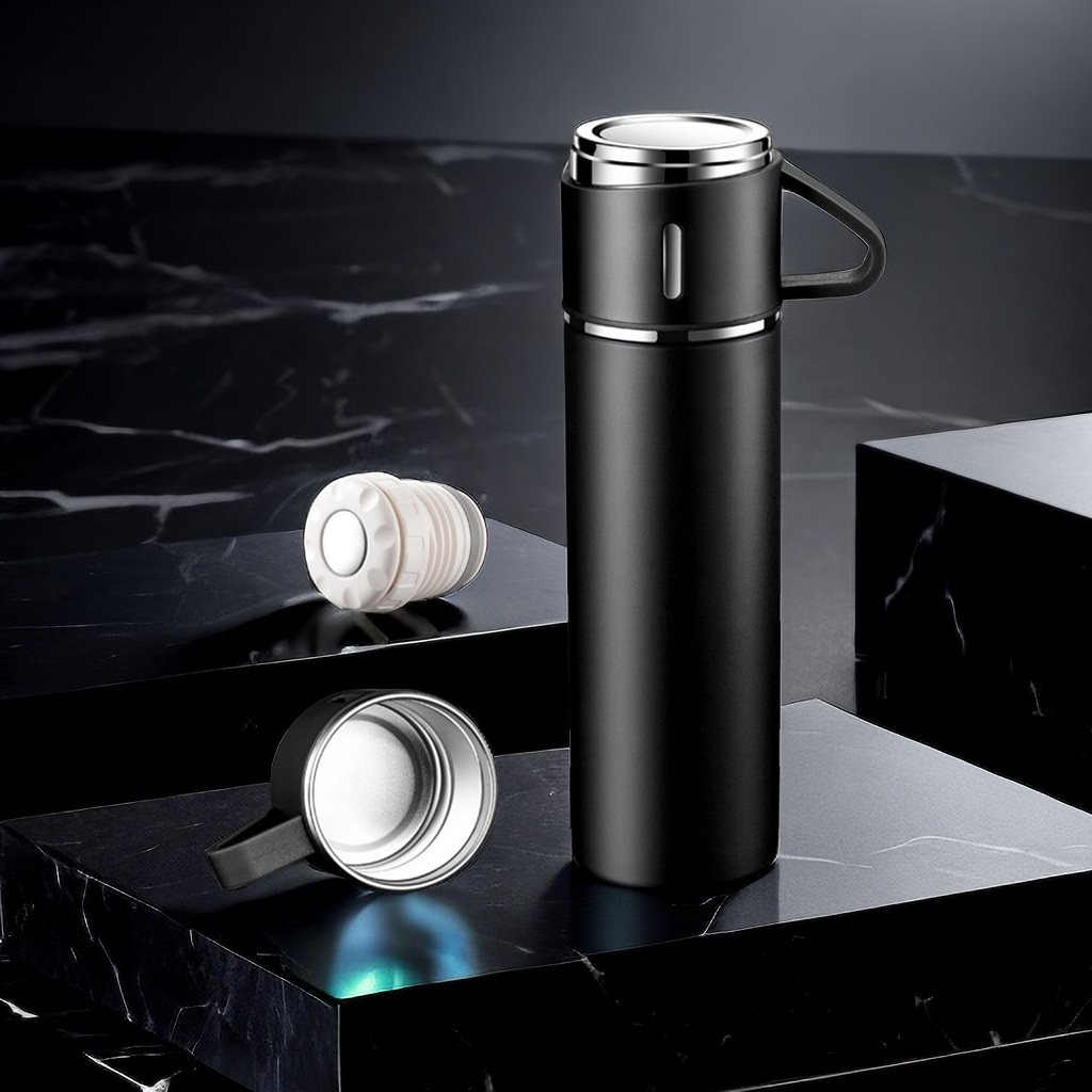 2024 Hot Selling 500Ml Bottle Water Set Stainless Steel Thermos Vacuum Flask Insulated Water Bottle Cup With Portable Lid