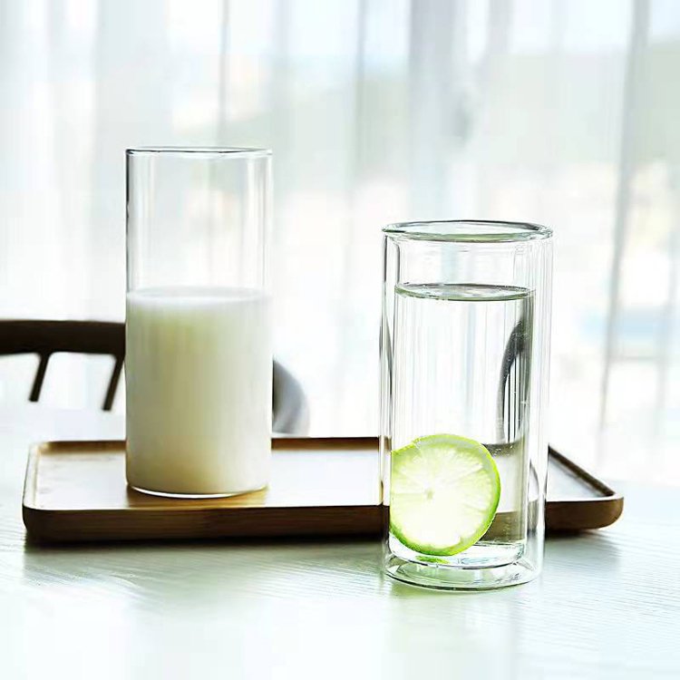 bar cups Heat Resistance Insulated Coffee Glass Cup low price double wall glass juice cup borosilicate glass mug bear mugs