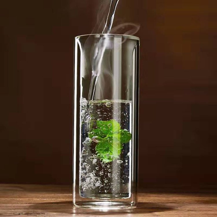bar cups Heat Resistance Insulated Coffee Glass Cup low price double wall glass juice cup borosilicate glass mug bear mugs