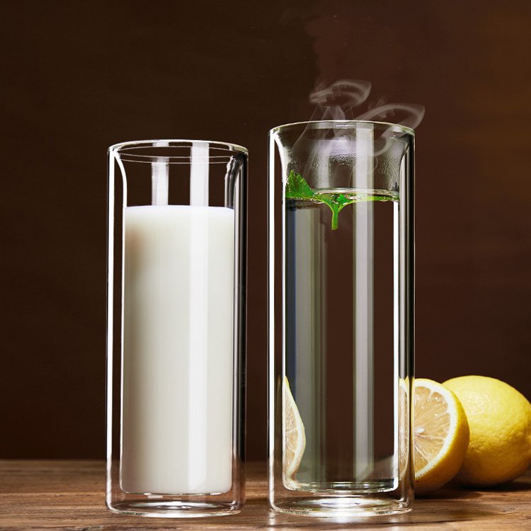 bar cups Heat Resistance Insulated Coffee Glass Cup low price double wall glass juice cup borosilicate glass mug bear mugs