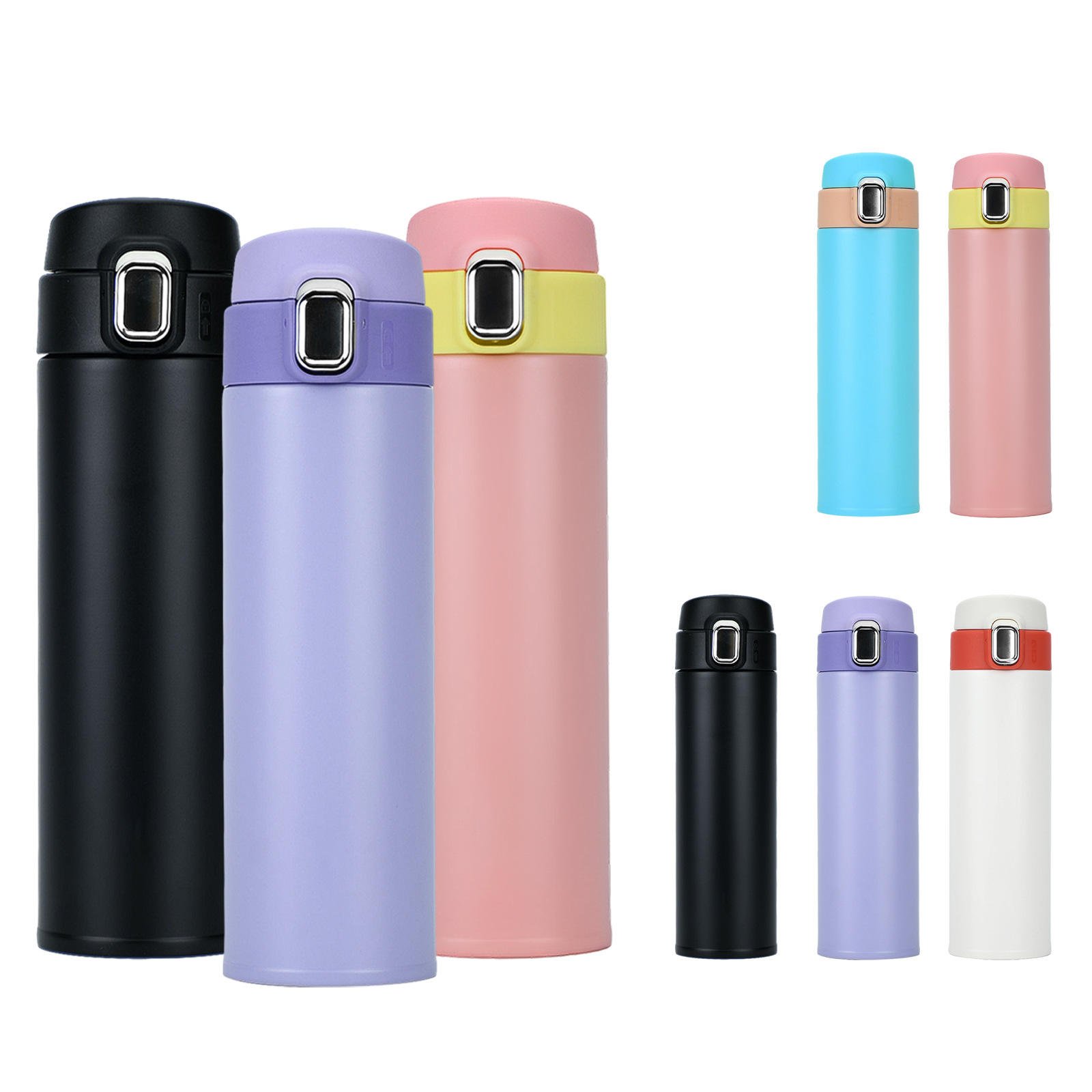 Bouncing Lock Cup sus304 Stainless Steel High Color Value Double Business Gift Portable Vacuum Bottle Water Bottle