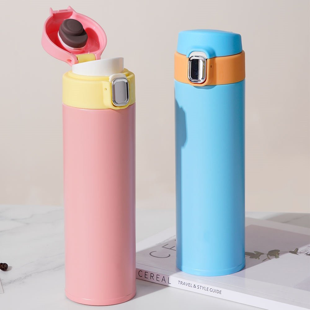 Bouncing Lock Cup sus304 Stainless Steel High Color Value Double Business Gift Portable Vacuum Bottle Water Bottle