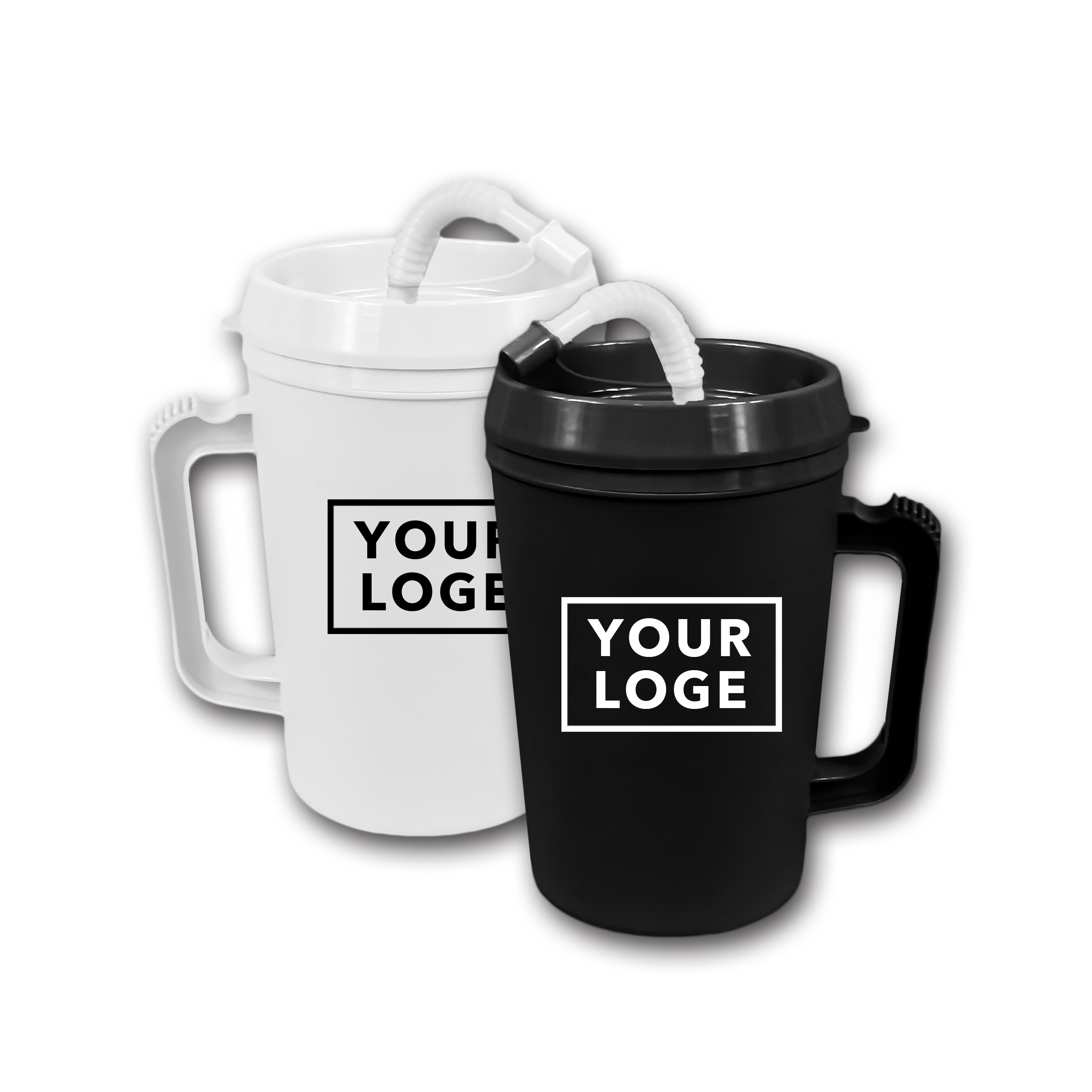 Custom summer reusable beach party plastic mug 22oz 34oz coffee travel mega mug tumbler double wall insulated cold trucker cup