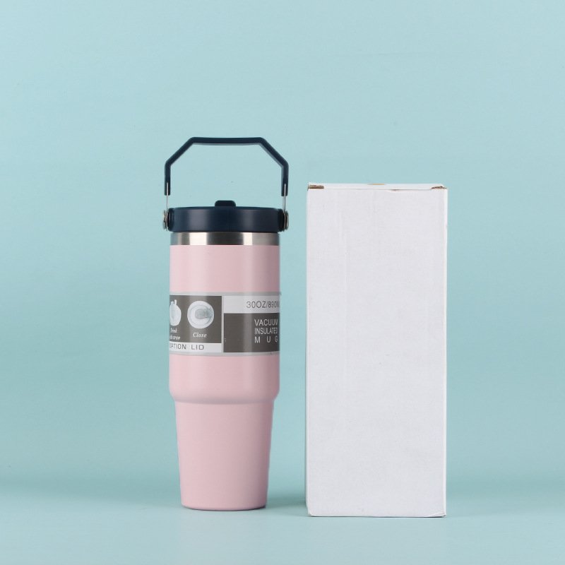 20oz 30oz New Portable Car Mug 304 Stainless Steel Insulation Keep Cold Water Bottle with Straight Suction Lid Custom Logo