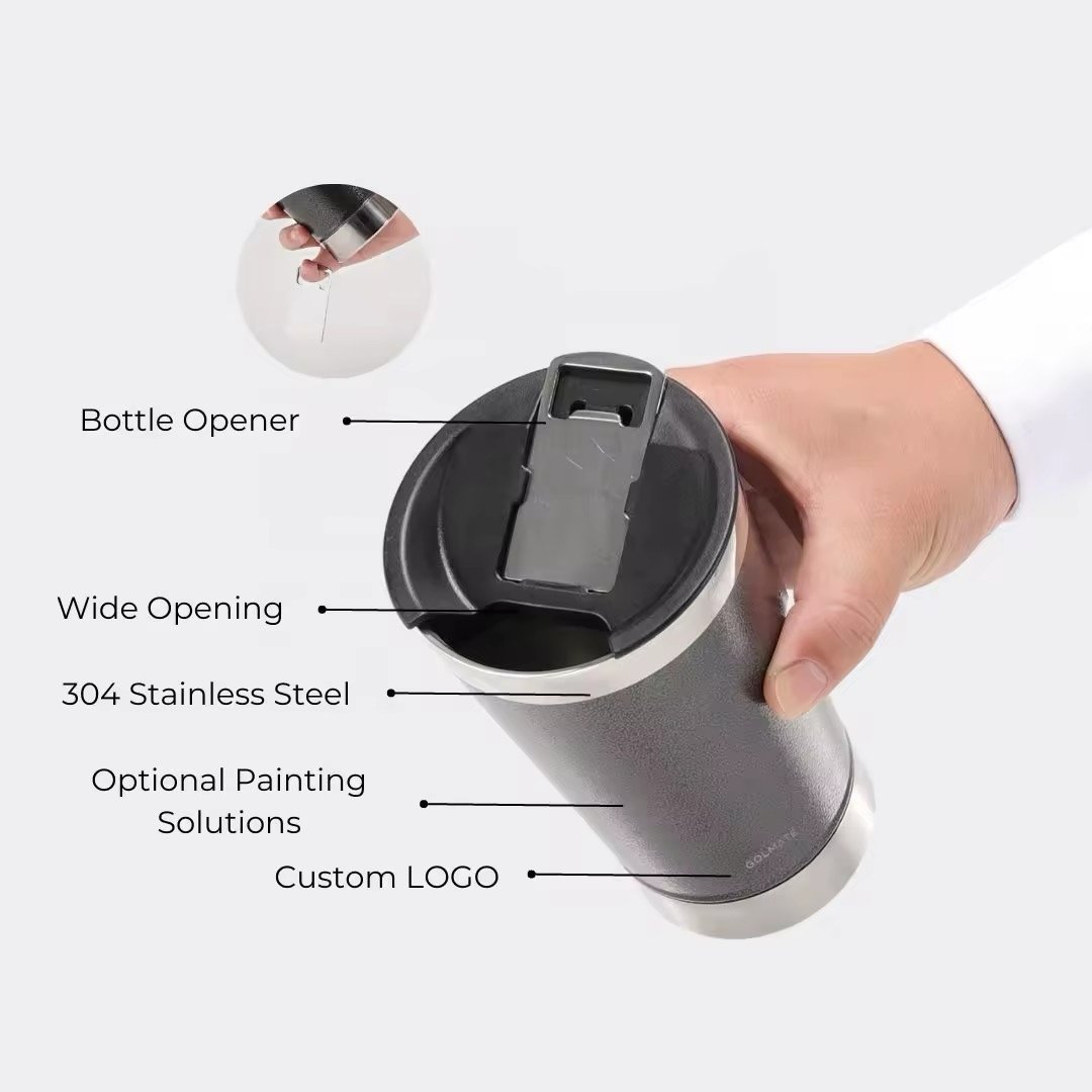 20oz Stainless Steel Beer Mugs Eco-friendly Stylish Bottle Adults Direct Drinking Car Travel Tours Easy-Carry Convenient Use