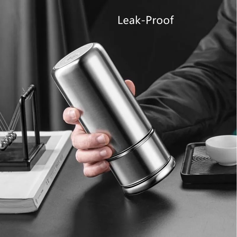 Double Stainless Steel 316 Tea Vacuum Flask With Filter Leak-Proof Business Style Thermos Mug Thermal Water Bottle Tumbler