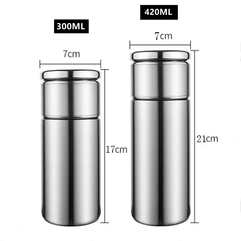 Double Stainless Steel 316 Tea Vacuum Flask With Filter Leak-Proof Business Style Thermos Mug Thermal Water Bottle Tumbler