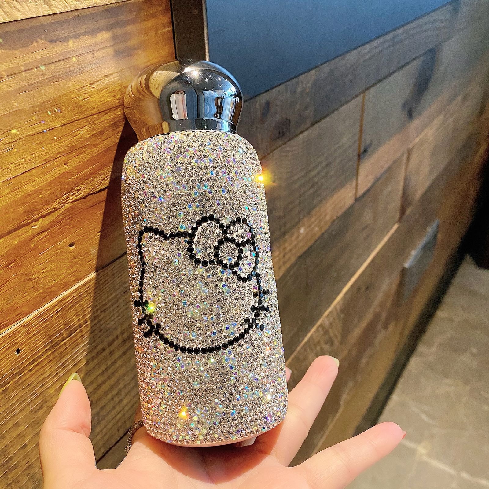 custom design Kawaii Anime Kt Student 304 Metal Refillable Insulated Cup Stainless Steel Bling Diamond Rhinestone Water Bottle
