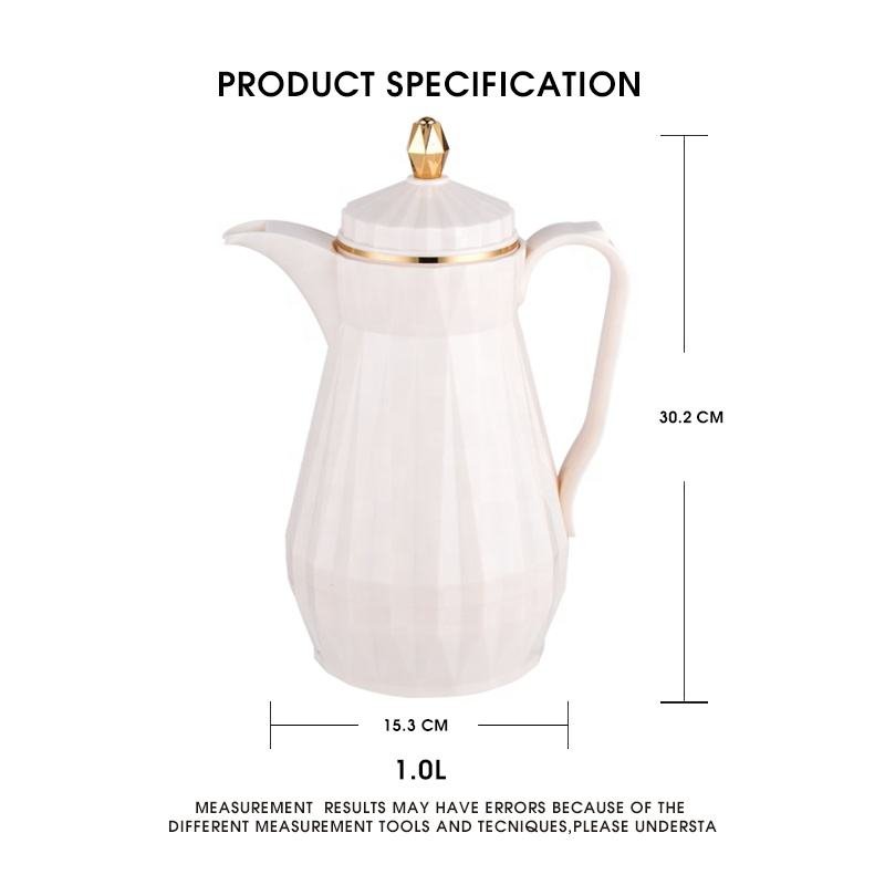 SUNLIFE New Arrival Screw Lid Pink Glass Liner Total ABS Material 1.0L Vacuum Flask Coffee pot