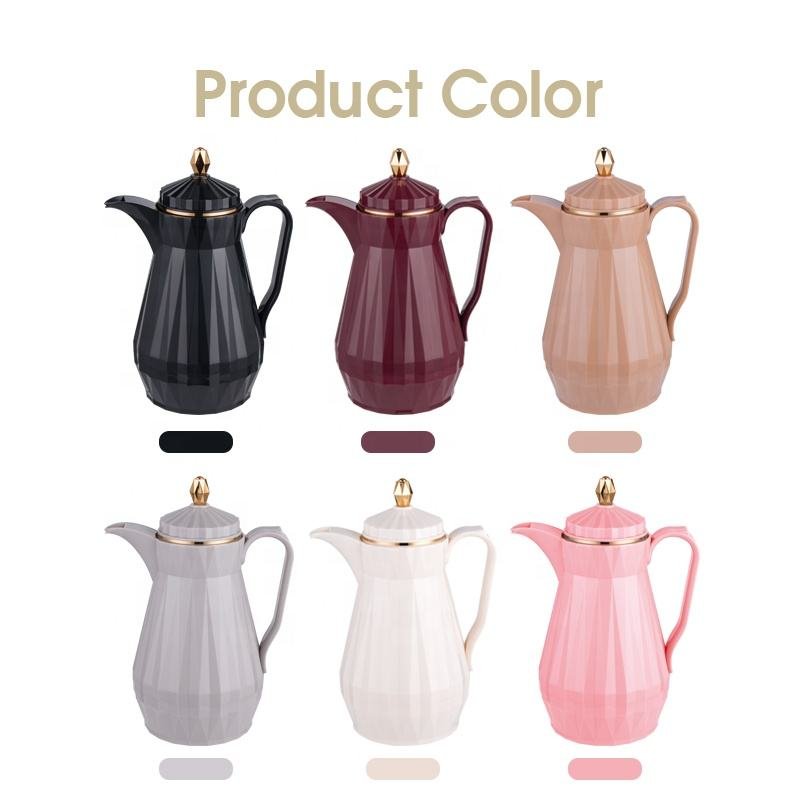 SUNLIFE New Arrival Screw Lid Pink Glass Liner Total ABS Material 1.0L Vacuum Flask Coffee pot