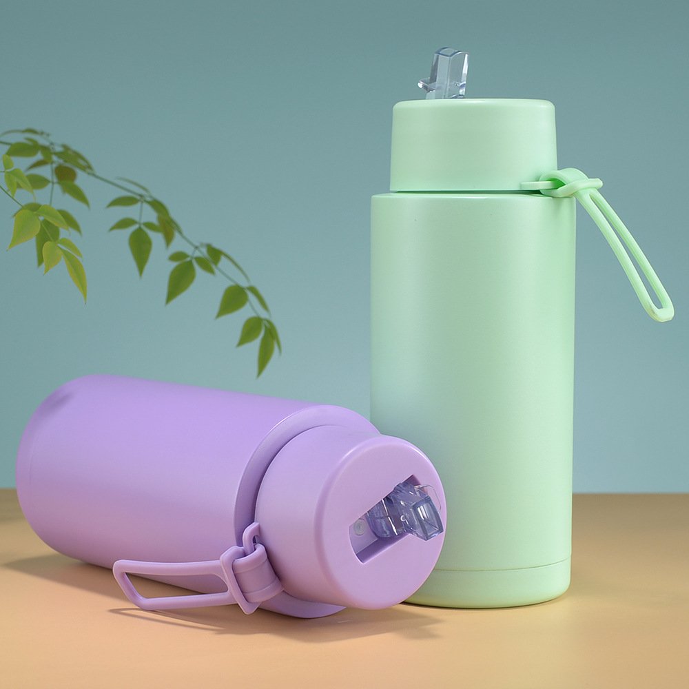 MAIMAI New Design Stainless Steel Water Bottle 32oz Travel Vacuum Flasks Insulated Thermos Water Bottle With Straw Lid