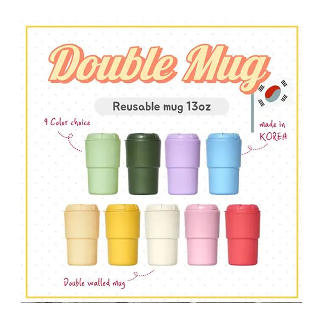 Korea Selling Hot Product BPA FREE Reusable Tumblers Customizable Cups Double walled mug tumbler 12oz