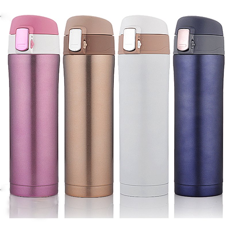 350ml/400ml Vacuum Flasks one touch lid thermos bottle stainless steel water bottle with bounce lid