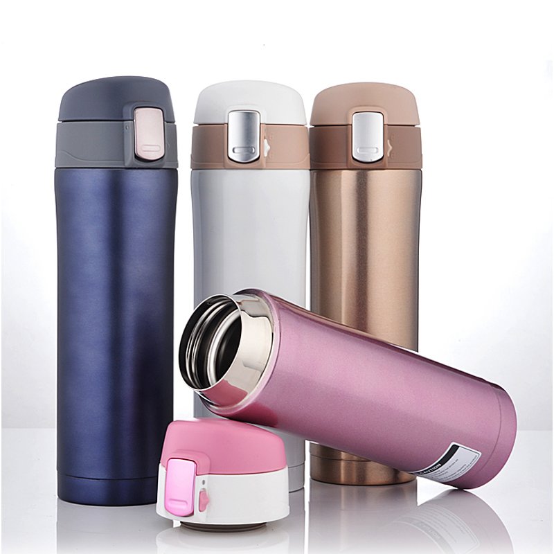 350ml/400ml Vacuum Flasks one touch lid thermos bottle stainless steel water bottle with bounce lid
