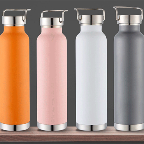 Stainless Steel Water Bottle with leak Lid 17 oz Cola Shaped Vacuum Flask Sport Bottle with portable handle