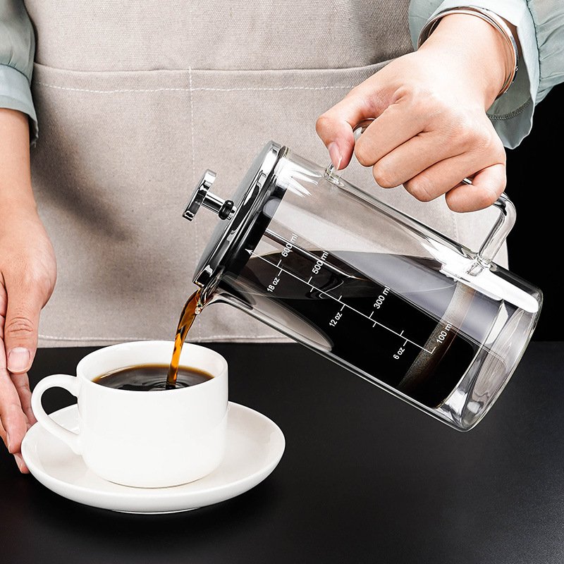 Stainless Steel Filter Press Hand Brewed Coffee Cup Home Tea Brewer Flower Teapot french press coffee mug