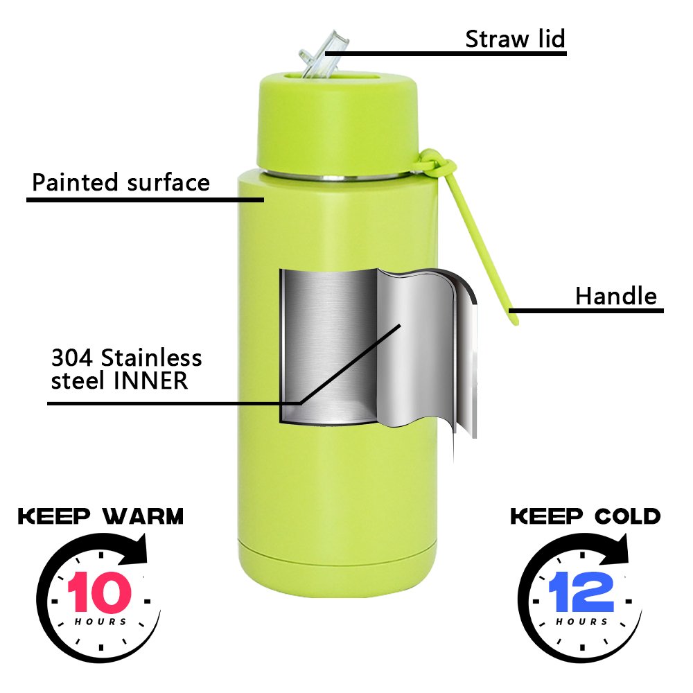 Custom Portable Stainless Steel Thermal Drinking Bottle Vacuum Flasks Kewixy Style 34oz 64oz Flip Straw Insulated Water Bottles