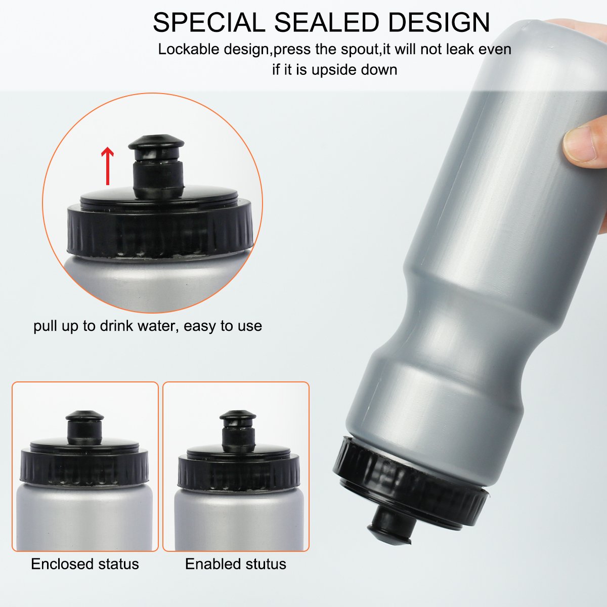 Wholesale 650ml Plastic Outdoor Sports Small Mouth Water Bottle Eco Friendly with Lid