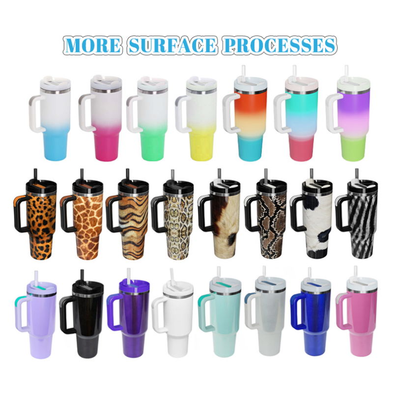 Custom 40oz Cup H2.0 Flowstate Tumbler 30oz 40oz Double Walled Stainless Steel Outdoor Travel Mug With Handle And Straw