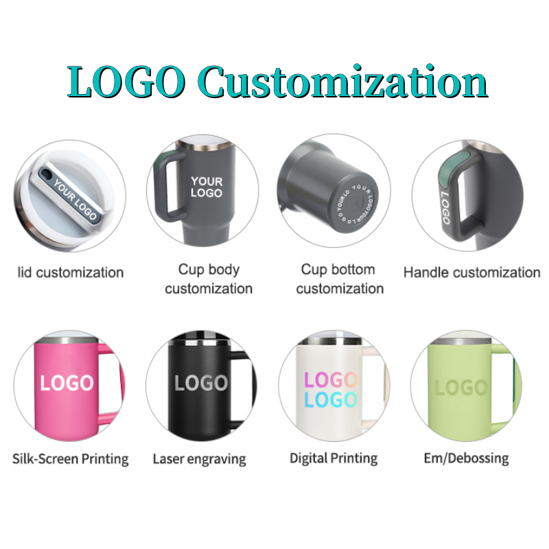 Custom 40oz Cup H2.0 Flowstate Tumbler 30oz 40oz Double Walled Stainless Steel Outdoor Travel Mug With Handle And Straw