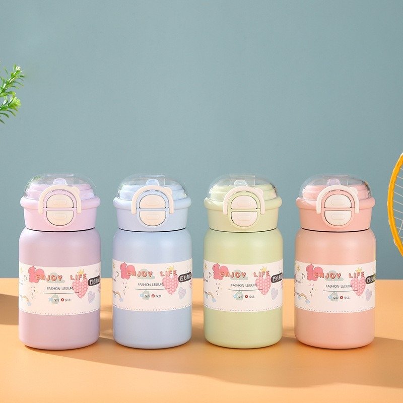 Wholesale Double Wall 316 Stainless Steel Insulated Vacuum Flask Water Bottles Dual Drink Straw Bottle for Kids