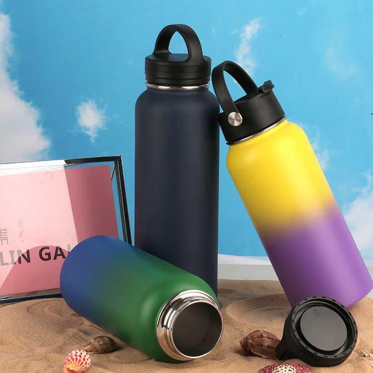 AilinGalaxy 12 16 18 22 25 32 40 oz stainless steel wide mouth with straw custom eco friendly metal insulated water bottle