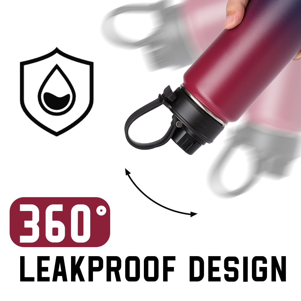 Custom logo powder coated 32oz Insulated vacuum flask thermal double wall stainless steel gym sport water bottle