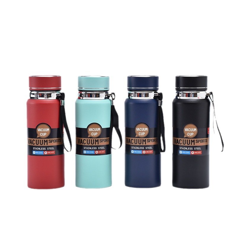 Custom 1000ml Large Capacity 316 Stainless Steel Vacuum Flask & Thermos with Tea Infuser and rope