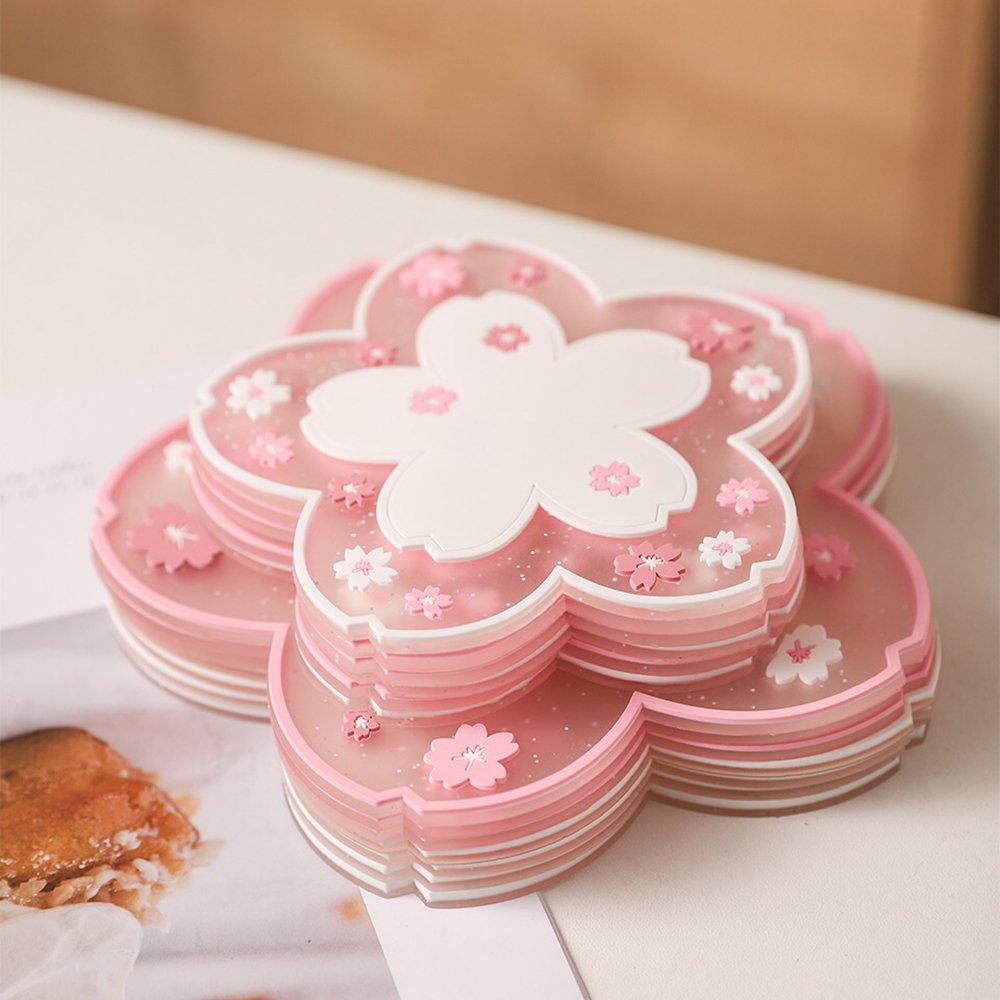 Coffee Tea Cup Coasters Kitchen Pot Bowl Mat Placemat Mug Coaster Insulated Drinking Heat Resistant Bowl Pad Sakura Pvc Coaster