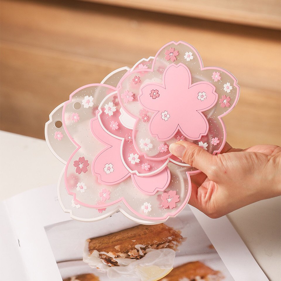 Coffee Tea Cup Coasters Kitchen Pot Bowl Mat Placemat Mug Coaster Insulated Drinking Heat Resistant Bowl Pad Sakura Pvc Coaster