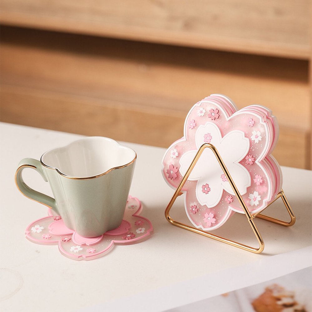 Coffee Tea Cup Coasters Kitchen Pot Bowl Mat Placemat Mug Coaster Insulated Drinking Heat Resistant Bowl Pad Sakura Pvc Coaster