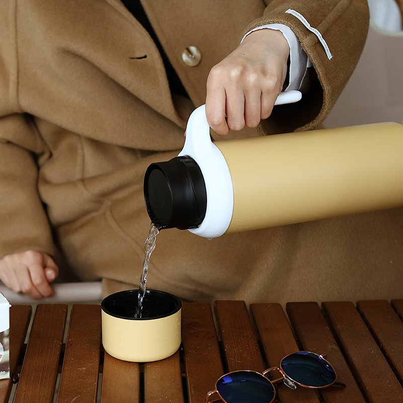 2024 New ODM double wall stainless steel 1L water bottle with handle insulated vacuum flask travel