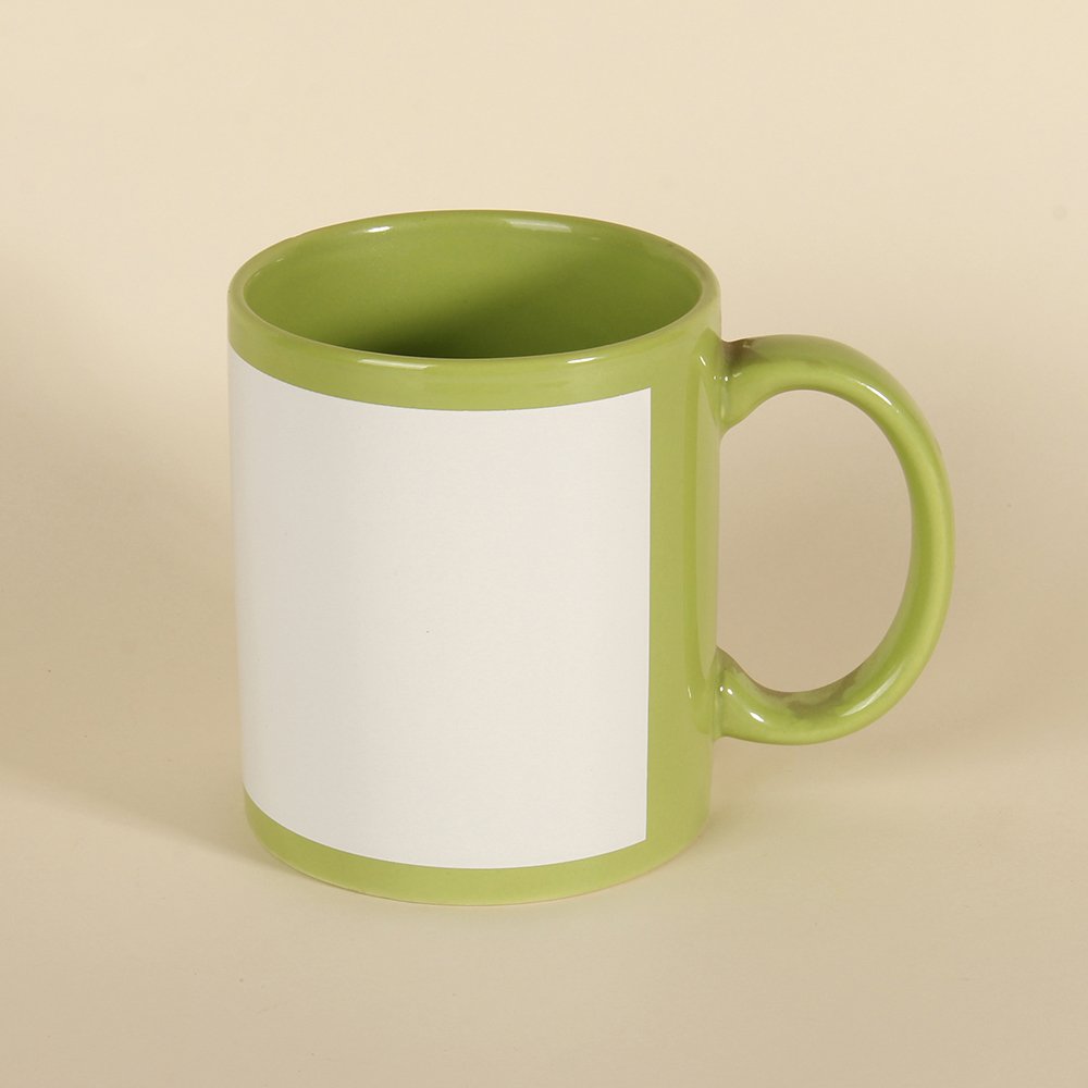 WUJOSUB AAA Grade Color Coated Sublimation Patch Mug 11oz Sublimation Mug Cup