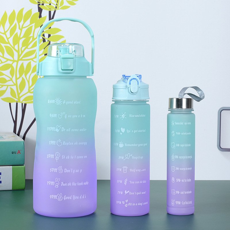 64 Oz Bpa Free Reusable Time Marker Camping Water Jug with Handle Leakproof Large Motivational Water Bottle for Gym