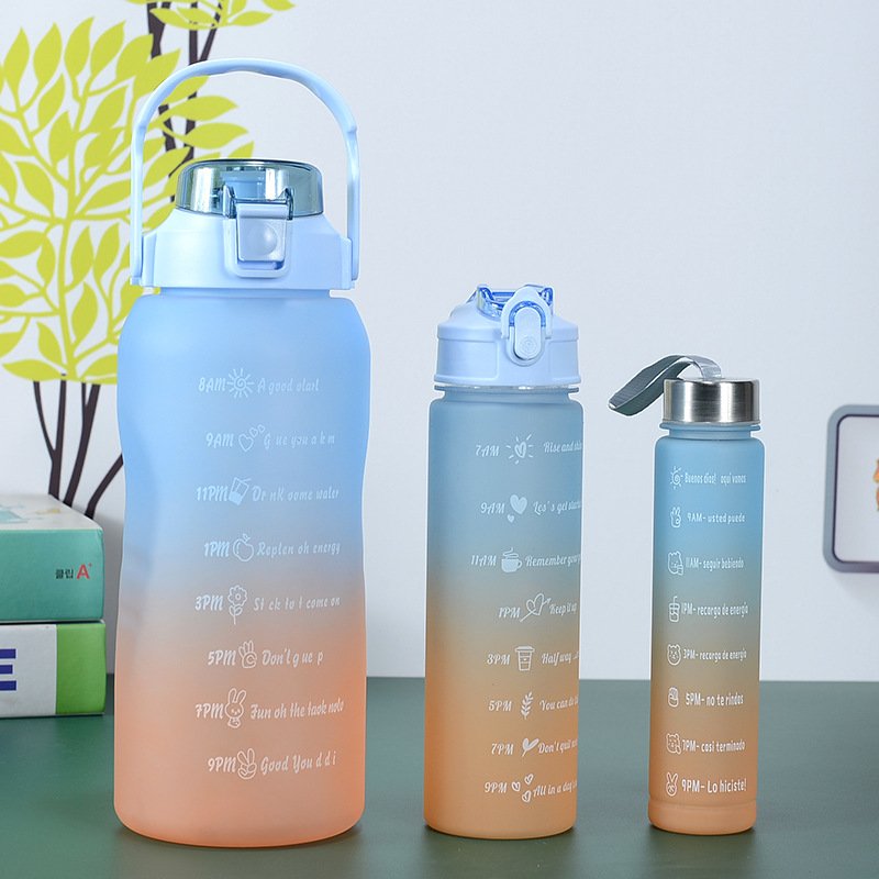 64 Oz Bpa Free Reusable Time Marker Camping Water Jug with Handle Leakproof Large Motivational Water Bottle for Gym