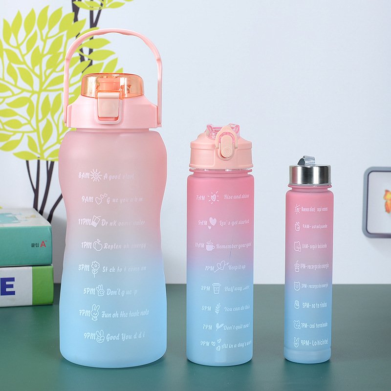 64 Oz Bpa Free Reusable Time Marker Camping Water Jug with Handle Leakproof Large Motivational Water Bottle for Gym