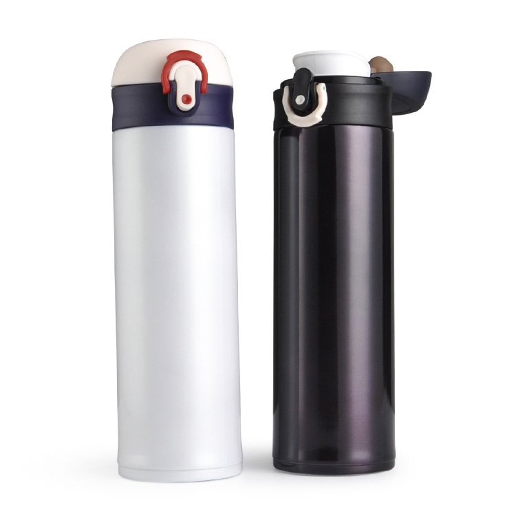 Vacuum Flasks & Thermoses Stainless Steel Water Bottle Double Wall Bounce Lid