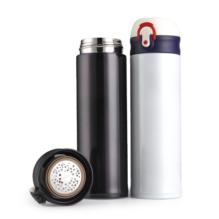 Vacuum Flasks & Thermoses Stainless Steel Water Bottle Double Wall Bounce Lid