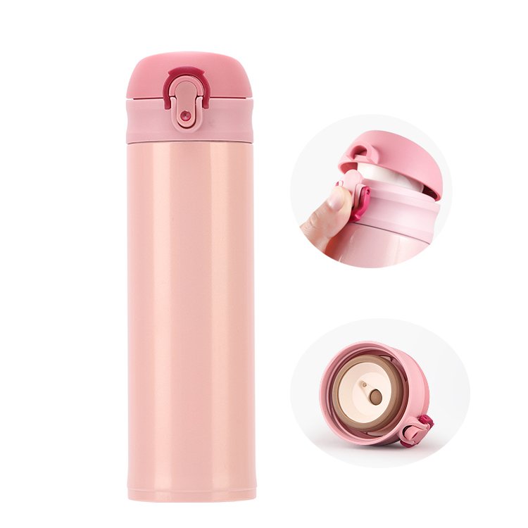 Vacuum Flasks & Thermoses Stainless Steel Water Bottle Double Wall Bounce Lid
