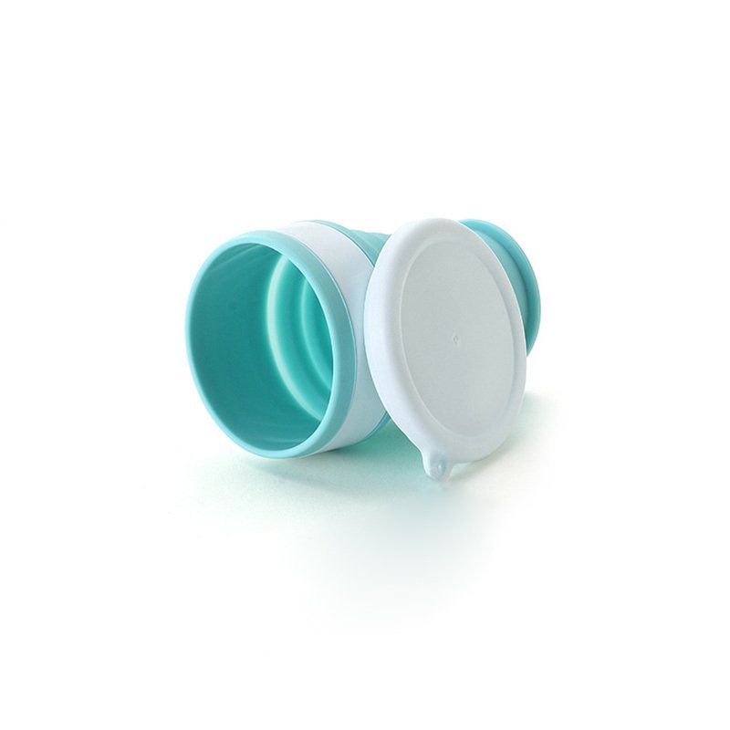 Outdoor Portable Silicone Collapsible Folding Travel Camping Cup with Lids Blue Pink Gray 3 Size 100ml 200ml 350ml Mug