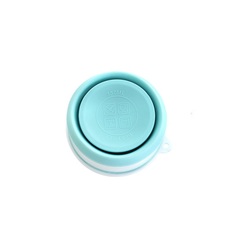 Outdoor Portable Silicone Collapsible Folding Travel Camping Cup with Lids Blue Pink Gray 3 Size 100ml 200ml 350ml Mug