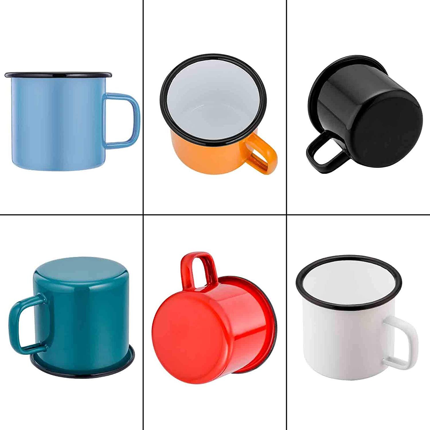 Enamelled Mug Custom Color Logo Travel Mugs Coffee Tea 12OZ 9OZ 40OZ Camping Milk Enamel Cups 200ml/300ml Capacity Steel/Metal