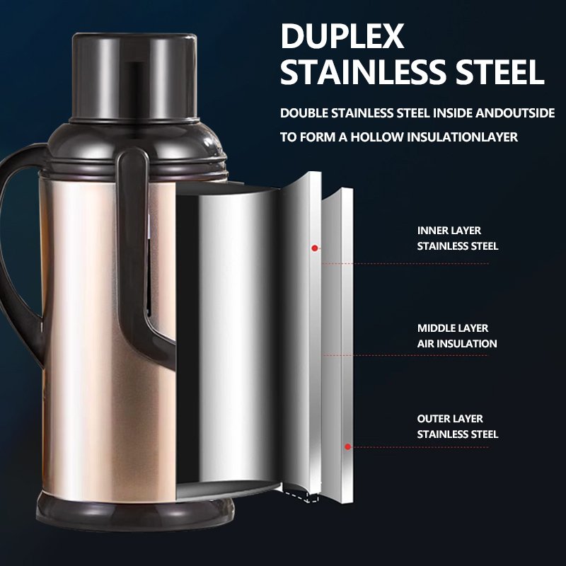 Stainless Steel Body Vacuum Flask 3.2L Vacuum Flask Thermoses Double Wall Glass Liner Stainless Steel Vacuum