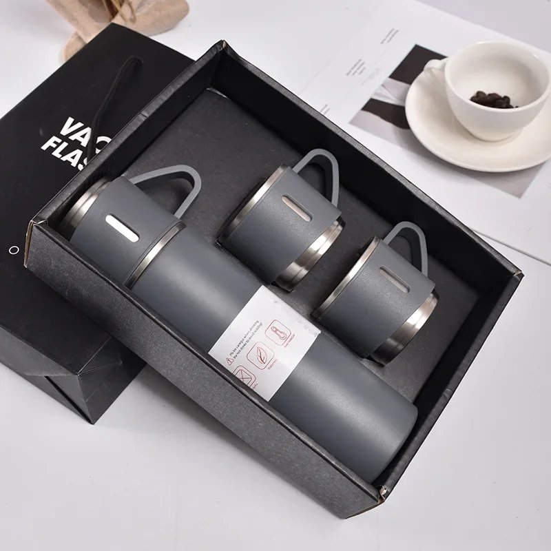 Stainless Steel Thermos Cup Large Capacity Vacuum Flask Coffee Tea Milk Travel Water Bottle Insulated Thermos Handbag Gift Box