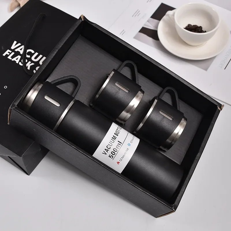 Stainless Steel Thermos Cup Large Capacity Vacuum Flask Coffee Tea Milk Travel Water Bottle Insulated Thermos Handbag Gift Box